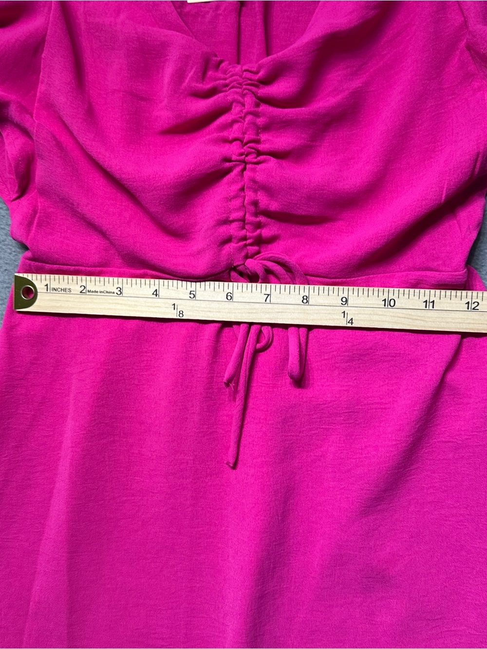 Monteau Los Angeles Womens Small Dress Pink Ruched Flutter Sleeve Mini NWT - Picture 10 of 12